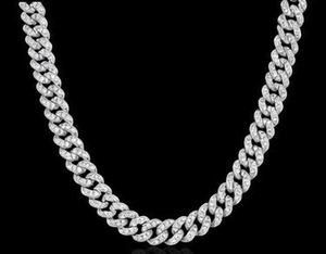 Collier chaîne cubaine en argent tibétain avec moissanite, plaqué argent, coupe brillante ronde, bijoux hip-hop unisexe - Product Image 4