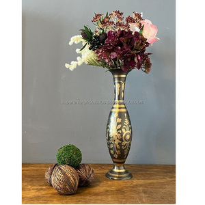 Affordable Enamel Printed Brass <b>Flower</b> <b>Vase</b> for Table Decoration & Wedding Centrepiece Vintage Style <b>Flower</b> <b>Vase</b> Customized Size - Product Image 4
