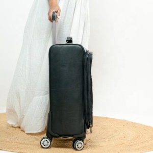 Hot Sale Hand Tooled Leather Travel Trolley Bag for Unisex Hair On Genuine Cow Leather Carry On Luggage Durable Luxury <b>Suitcase</b> - Product Image 2