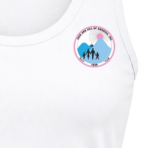 <b>White</b> Women's Sleeveless Tank Top with Jack & Jill Crest Logo Embroidery Crew Neck Athletic Gym Fitness Workout <b>Shirt</b> for Gym - Product Image 5