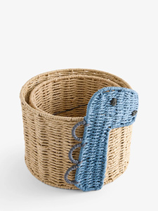 Natural Paper Rope Dinosaur <b>Basket</b> Handmade Wicker <b>Toy</b> <b>Storage</b> Bin Kids Nursery Organizer Decorative <b>Storage</b> <b>Basket</b> OEM Factory - Product Image 4