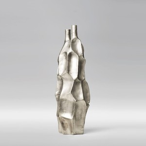 Wholesale Modern Luxury Aluminum Wood Texture Handmade Customizable Tabletop <b>Vase</b> <b>Set</b> High-End Metallic Floral Home Wedding - Product Image 6