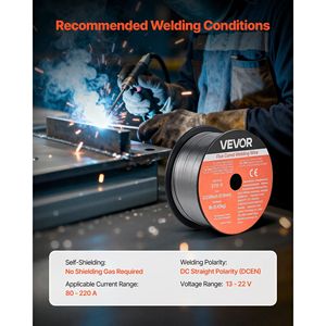 Filo per saldatura MIG a nucleo flessibile E71T-11 da 0,035 pollici, 1 libbra, senza gas, in acciaio dolce, a bassa schizziatura, per saldatura ad arco in tutte le posizioni - Product Image 6