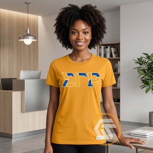GREEK TREASURES Sigma Gamma Rho เสื้อยืดผู้หญิงคอกลมแขนสั้นเสื้อเจอร์ซีย์ลำลองผ้าฝ้าย 100% เป็นมิตรกับสิ่งแวดล้อมแห้งเร็ว - Product Image 2