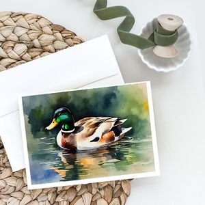 Mallard Whimsical A7 Tamaño 5x7 Tarjetas de notas en blanco Paquete de 8 tarjetas de felicitación con sobres - Product Image 2