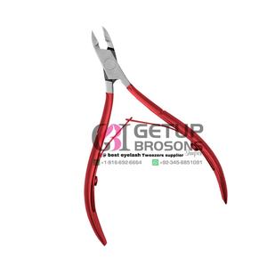 Alicates Profesionales para Cutículas de Acero Inoxidable con Recubrimiento en Polvo Rojo, Cuchilla Recta, Instrumento de Belleza, con su Propio Logotipo - Product Image 3