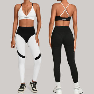 Conjunto de Yoga de Cintura Alta para Mujer, Tallas Grandes, Ropa Deportiva para Correr, Bra Deportivo y Leggings, Ropa Deportiva Ecológica de Secado Rápido, Directo de Fábrica - Product Image 4