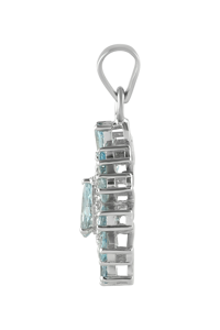 Colgante de aguamarina y circonita en plata de ley 92.5 KLSP-50347 - Product Image 2