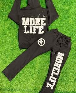 Custom ODM Hoodie Sewatpants Set <b>Jogger</b> Sweatsuit Distressed Embroidery Applique Patch Acid Washed <b>Women</b> Men Tracksuit Oversized - Product Image 3