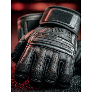 Gants de musculation en cuir pour haltérophilie, support de poignet pour tractions, gants en cuir PU demi-doigts unisexes - Product Image 3