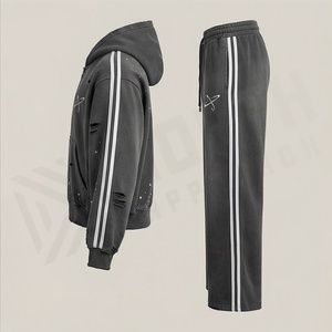 Survêtement en velours de haute qualité personnalisé pour hommes, vêtements de sport en velours, survêtement en molleton de luxe pour hommes, survêtements pour hommes - Product Image 3