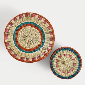 Handwoven Mini Seagrass Basket with <b>Lid</b> – Colorful Decorative <b>Storage</b> Basket for Jewelry, Cosmetics and <b>Small</b> Accessories - Product Image 4