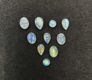 <b>Rainbow</b> Moonstone Mix Shape Cabochon Loose Gemstone Lot 5-9 MM Natural <b>Rainbow</b> Moonstone Gemstone For Handmade Jewelry Making - Product Image 2