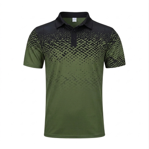 Camiseta polo personalizada verde oliva, roja y negra al por mayor, de primera calidad, con estampado sublimado, transpirable, de secado rápido y ligera. - Product Image 1