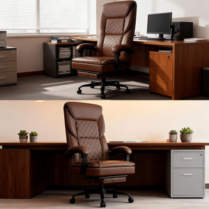 Chaise de bureau ergonomique pour le gaming avec support lombaire gonflable, chaise d'ordinateur confortable et large avec repose-pieds intégré - Product Image 3