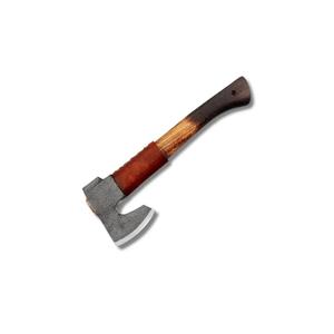 Hache Tomahawk avec tête en acier au carbone et manche en bois de rose, étui en cuir pour la survie et le camping - Product Image 6
