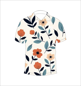 เสื้อโปโลผู้ชายสีขาวพิมพ์ลายใบไม้แขนสั้นลำลองแฟชั่นฤดูร้อนเสื้อยืดกอล์ฟ - Product Image 1