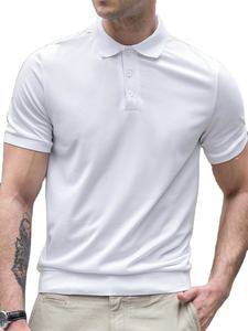 เสื้อโปโลผู้ชายแขนสั้นผ้าฝ้าย 100% ขายส่ง ปกพับได้ สไตล์ลำลองธุรกิจ อเนกประสงค์ ป้องกันการเป็นขุย - Product Image 2