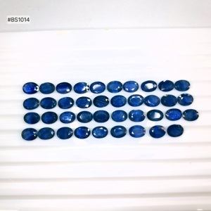 พลอยไพลินสีน้ำเงินรูปไข่ คันชานา ผ่านการอบความร้อน 39 เม็ด น้ำหนัก 57.98 กะรัต เกรด 3A พลอยหลวม สีสม่ำเสมอ สำหรับทำเครื่องประดับตามสั่ง - Product Image 2