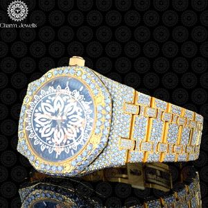 Charm_Jewells Luxury <b>Mechanical</b> <b>Watch</b> Yellow Gold Tonneau Case 42mm Sapphire Crystal Analog Dial Hollow Out Design Unisex - Product Image 4