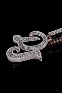 Colgante de Plata de Ley 925 con Letra Inicial Personalizada, Colgante con Nombre de Diamante Moissanite VVS, Colgante Hip Hop con Incrustaciones de Diamantes - Product Image 6