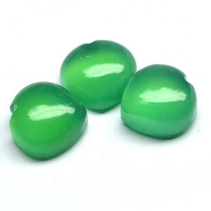 Cabujón de corazón liso de Calcedonia verde Natural de 8mm, piedras preciosas semipreciosas sueltas, joyería de moda de proveedor Regular verificado - Product Image 1
