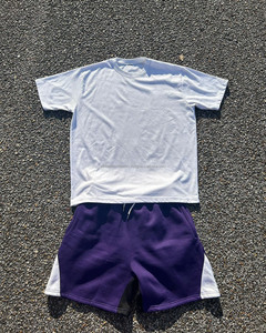 Conjunto de camiseta y pantalones cortos de algodón pesado Unisex de verano Logotipo de impresión de pantalla personalizado Estilo informal para hombres por fabricante - Product Image 6