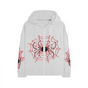 Sudadera con Capucha de Invierno con Gráfico de Araña Y2K, Sudadera con Cremallera Frontal y Logo, para Hombre y Mujer, Oversize, Estilo Urbano Vintage - Product Image 1