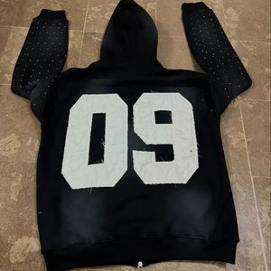 Custom Y2K <b>Rhinestone</b> Zip Up Hoodie Women Streetwear Black Oversized HUSTLE Graphic Hoodie Vintage Washed Casual Hooded <b>Jacket</b> - Product Image 2