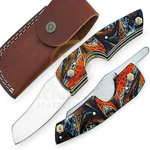 Cortador de Cigarros Hecho a Mano con Mango de Resina – Cuchillo Plegable para Cigarros de Acero Inoxidable de Primera Calidad - Product Image 2