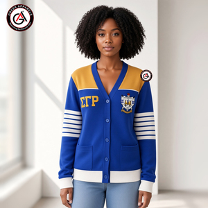 Sigma Gamma Rho Soror Embroidery Women Acrylic <b>Cardigans</b> | SGRho Sorority Embroidered Ladies Custom Style <b>Cardigan</b> <b>Sweater</b> - Product Image 4