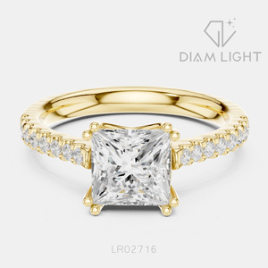 แหวนแต่งงานทองคำขาว 14K ประดับเพชรทรงปรินเซสคัท 2.00 กะรัต ได้รับการรับรองจาก IGI ของขวัญวันครบรอบแต่งงานและหมั้นหมาย เพชรเพาะเลี้ยงในห้องปฏิบัติการ - Product Image 5