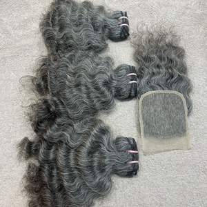 Mechones de cabello humano de doble trama, máquina 100% con cabello humano de estilo rizado Natural, a la venta, de los países indios - Product Image 1