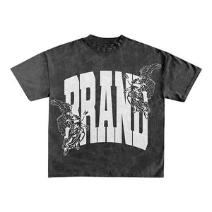เสื้อยืดพิมพ์ลายสกรีนแบบซันเฟดเอซิดวอชสำหรับผู้ชาย กางเกงขาสั้นลำลอง ชุดเซ็ต 2 ชิ้น สไตล์สตรีทแวร์เนื้อผ้านุ่ม สำหรับฤดูหนาว - Product Image 3