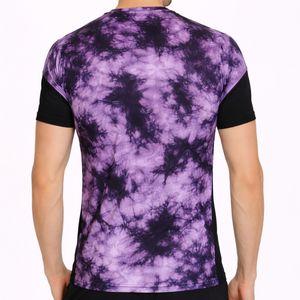 Camiseta de algodón verde tie dye para hombre, cuello redondo, manga corta, informal, estampada, para verano. - Product Image 2