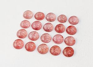 Cabalones de Cuarzo Rojo Fresa Natural AAA: Piedras Preciosas Redondas Facetadas de 8*8 mm 10*10 mm, 100% NATURALES para la Fabricación de Joyas - Product Image 2