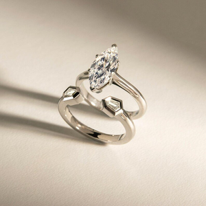 Brilliant White Marquise Cut Diamond Solitaire <b>Ring</b> <b>Set</b> Sterling Silver Anniversary Jewelry Elegant Gift <b>for</b> <b>Women</b> - Product Image 4