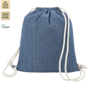 225 GSM Recycled Cotton <b>Drawstring</b> <b>Backpack</b> Gym Sports 35x40 cm Flat Custom Logo Wholesale OEM Private Label Model ANKJ059-R - Product Image 2