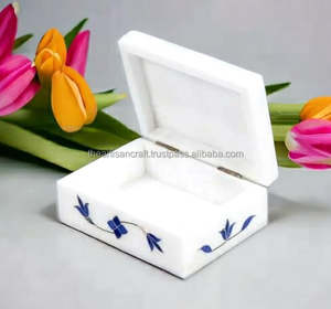 Boîte à bijoux artisanale en marbre naturel, fabriquée à la main, peinte à la main, traditionnelle, durable, décorative, pour femmes, mariage - Product Image 4
