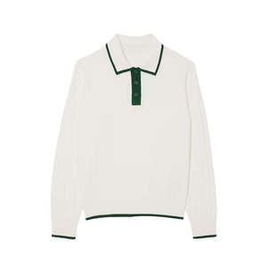 Polo de Algodón Personalizado al por Mayor con Logotipo para Mujer, con Botones, Estilo Preppy Deportivo, de Alta Calidad para Otoño e Invierno - Product Image 2