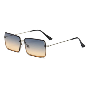 Lunettes de soleil rectangulaires à monture intégrale en métal, style œil de chat, unisexe, protection UV400, durables, pour activités de plein air, dernières tendances RTS. - Product Image 3
