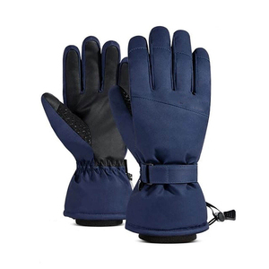 Gants de ski à doigts entiers, violet clair, polyester, isolés thermiquement, fermeture à cordon, unisexe, hiver, extérieur - Product Image 3