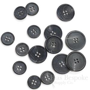 Botones de Costura Hechos a Mano de Cuerno de Búfalo de Alta Calidad, Redondos, con 4 Agujeros, Estilo Animal, Duraderos, para Ropa, Camisas y Trajes, Negros - Product Image 1