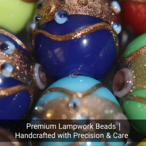 EXCEL EXPORTS Cuentas Sueltas de Vidrio Lampwork Multicolor de 8 Pulgadas (13x17mm) |   Cuentas Decorativas Hechas a Mano para Manualidades - Product Image 2