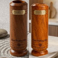Vaso de Madera Natural Ecológico para Bebidas, Control de Azúcar en Sangre, Taza de Agua Herbal, Set de Regalo Promocional, Venta al por Mayor, OEM, Hecho a Mano
