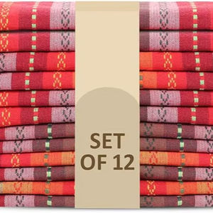 Serviettes de table modernes faites à la main pour Noël, en tissu de coton à carreaux multicolores, lavables et réutilisables, imprimées pour la décoration de table - Product Image 1