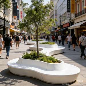 Banc en fibre de verre de grande taille pour intérieur et extérieur, sculpture personnalisée, parc, centre commercial, bancs pour zone de repos - Product Image 4