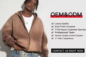 เสื้อฮู้ดดี้โอเวอร์ไซส์ผู้ชายผ้าฝ้ายพรีเมียมสั่งทำพิเศษ พิมพ์ลายวินเทจ สไตล์สตรีทแวร์สำหรับฤดูหนาว พร้อมเทคนิคซิปคู่แบบพัฟ น้ำหนักผ้า 400 กรัม - Product Image 3