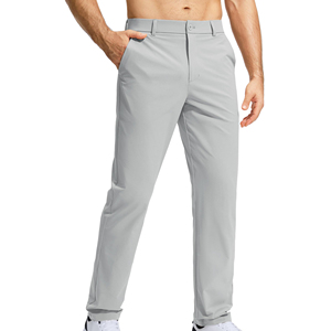 Men's <b>Light</b> Gray Straight Fit Golf Pants Casual Breathable Stretch Fabric Performance <b>Trousers</b> Comfortable Fit For Sports - Product Image 5