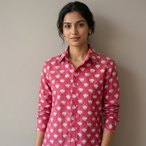 Hand <b>Block</b> <b>Printed</b> Shirt Stylish Shirts for Women Indian Hand <b>Block</b> <b>Printed</b> Soft Cotton Fabric Shirt on Sale at Best Price - Product Image 1